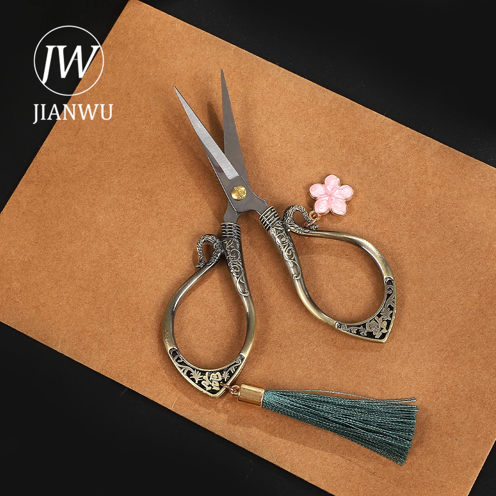 JIANWU 빈티지 중국 스타일 차 가위 재료 콜라주 절단 도구 크리 에이 티브 DIY 저널 학생 용품 문구