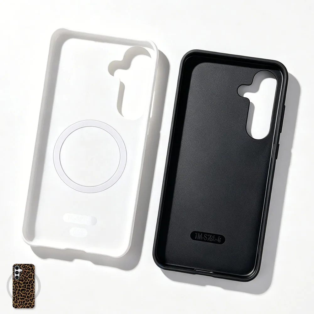 Leopard Print Magnetic Phone Case with 2-in-1 Film Cover