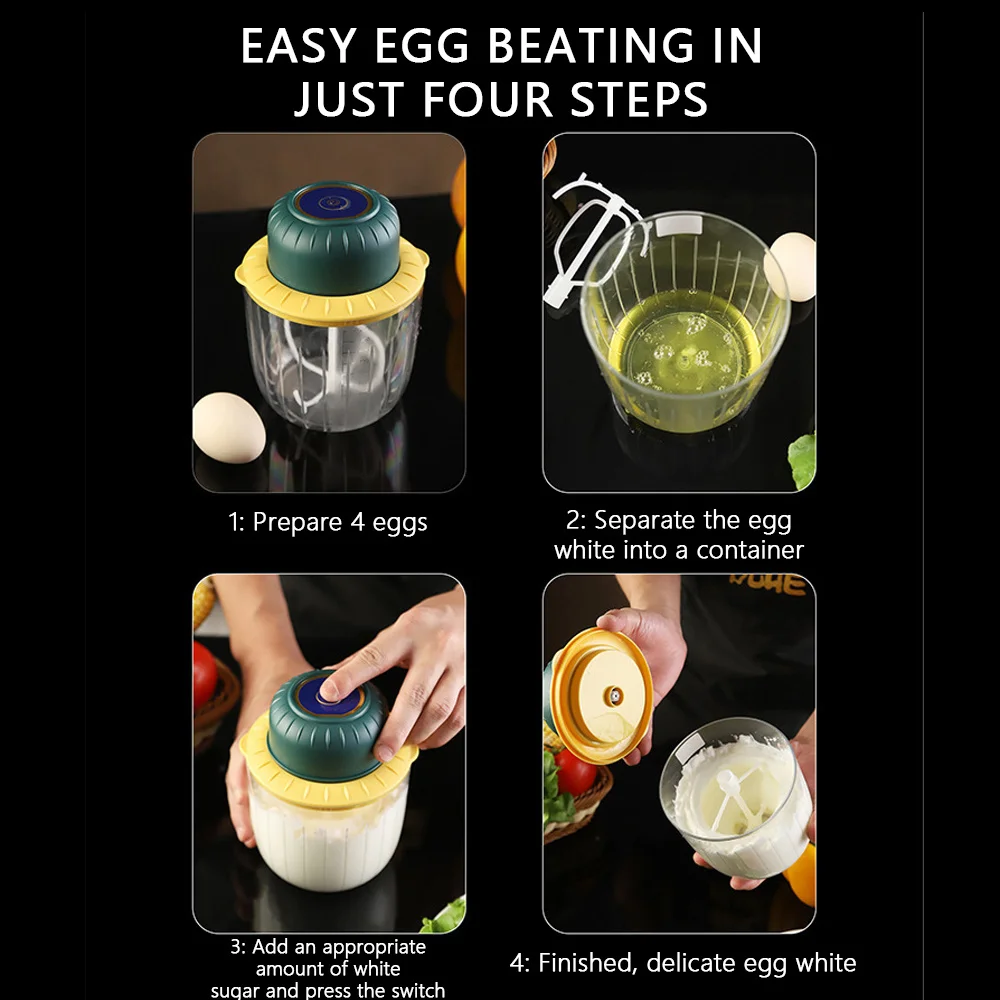 Electric Mixer Ultra-Large Capacity Whisk Egg Beater Control Kitchen Blender USB Wireless Kitchen Automatic Frother Foamer