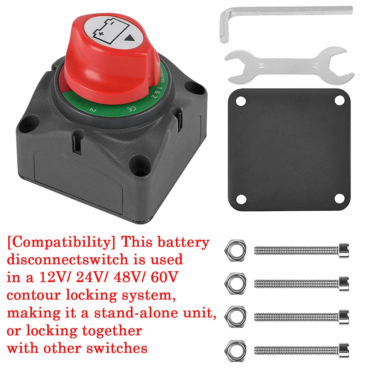 Batterie-Hauptschalter 12V, 300A – Für Auto, LKW, Boot & ATV, Messing, M10-Schraube