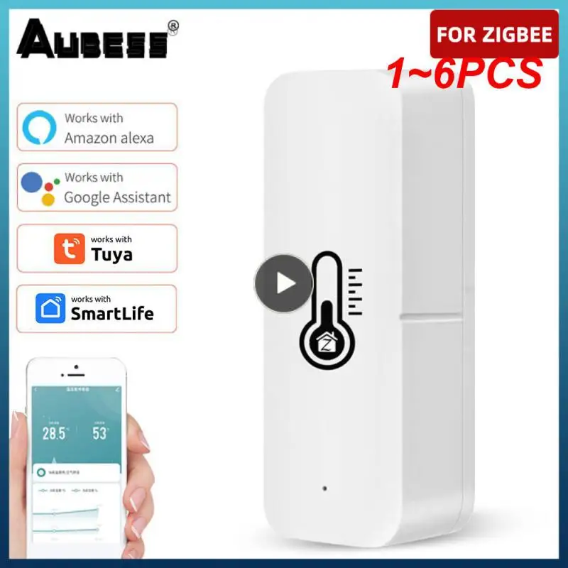 

Датчик влажности и температуры Tuya, комнатный гигрометр, термометр, смарт-пульт дистанционного управления с Alexa, 1 ~ 6 шт.