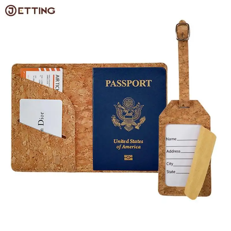 12PCSCorkPassportHolderAndLuggageTagLuggageTagSuitcaseIdentifierLabelPassport