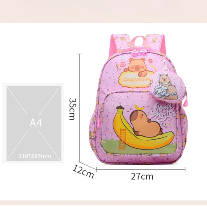 Cute Capybara Backpack for Teenage Students,Waterproof Lightweight Capybara Bookbags for Travel Hiking Camping School Day Pack 5