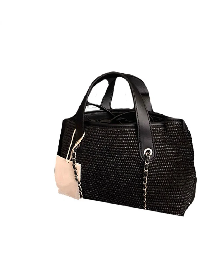 2026 Fashion Rattan Women Shoulder Bags Wikcer Woven Female Handbags Summer Beach Straw Bags Casual Tote Purses