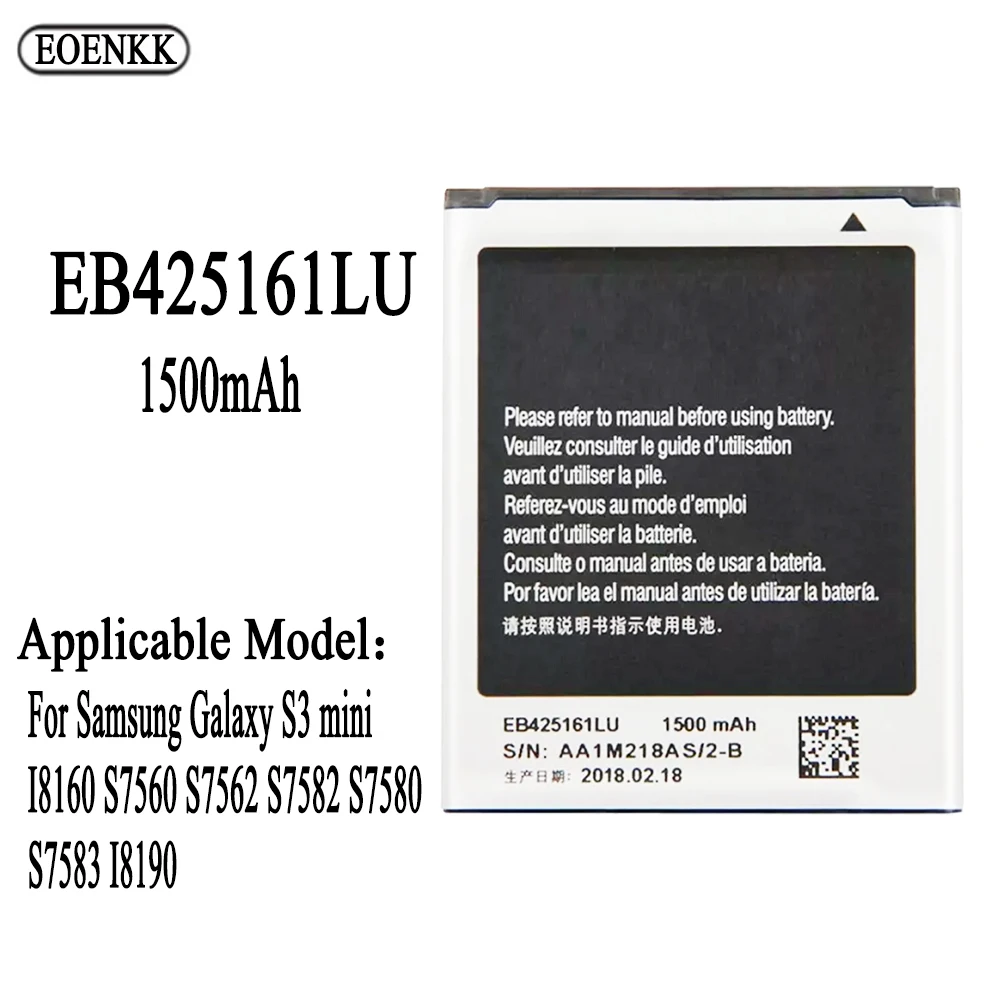 

EB425161LU Battery For Samsung Galaxy S3 mini I8160 S7560 S7562 S7582 S7580 S7583 I8190 Repair Part high Capacity Batteries