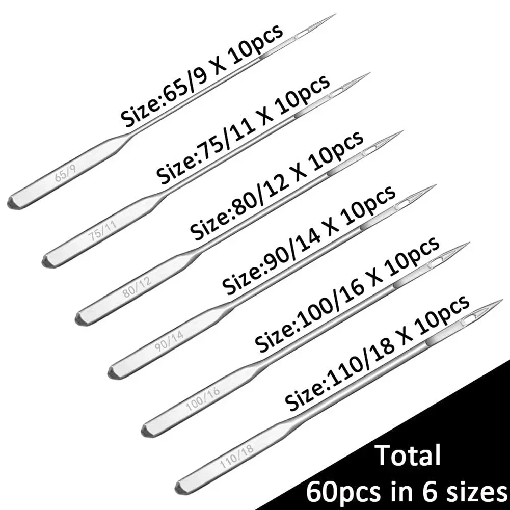 Tucnoeu 50 stuks universele jersey naalden voor naaimachine, naaimachine, naaimachine, set voor jeans, leer, stoffen, 5 maten, 5 kleuren