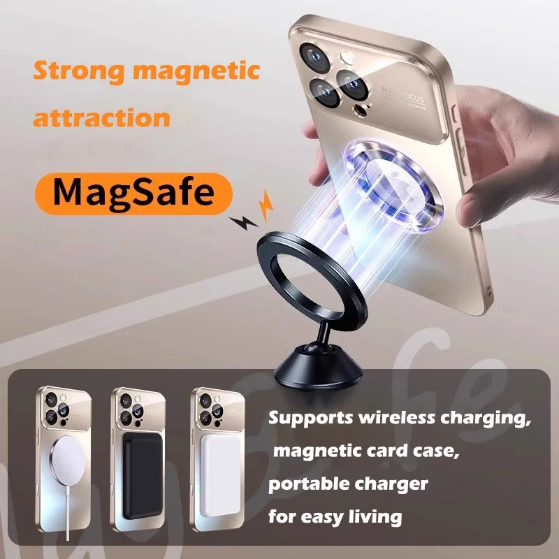 Luxury Titanium Matte Magnetic Case with Metallic Finish – Magsafe Compatible Wireless Charging Cover