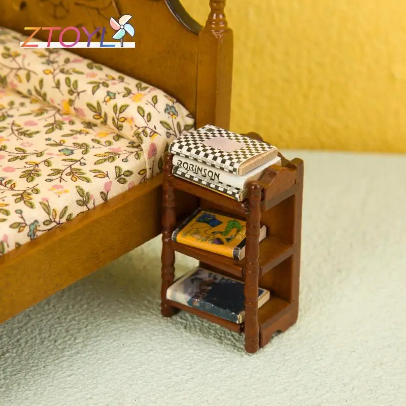 

1:12 Dollhouse Miniature Bedside Stand Storage Rack Nightstand Furniture Bedroom Model Decor Toy Doll House Accessories