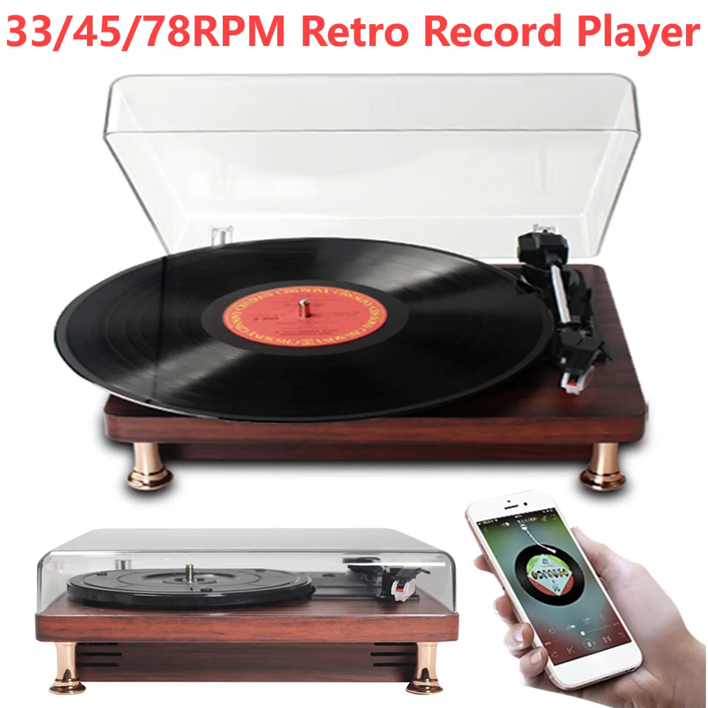 Tocadiscos Con Bluetooth Tocadiscos Retro Con Bluetooth Madera