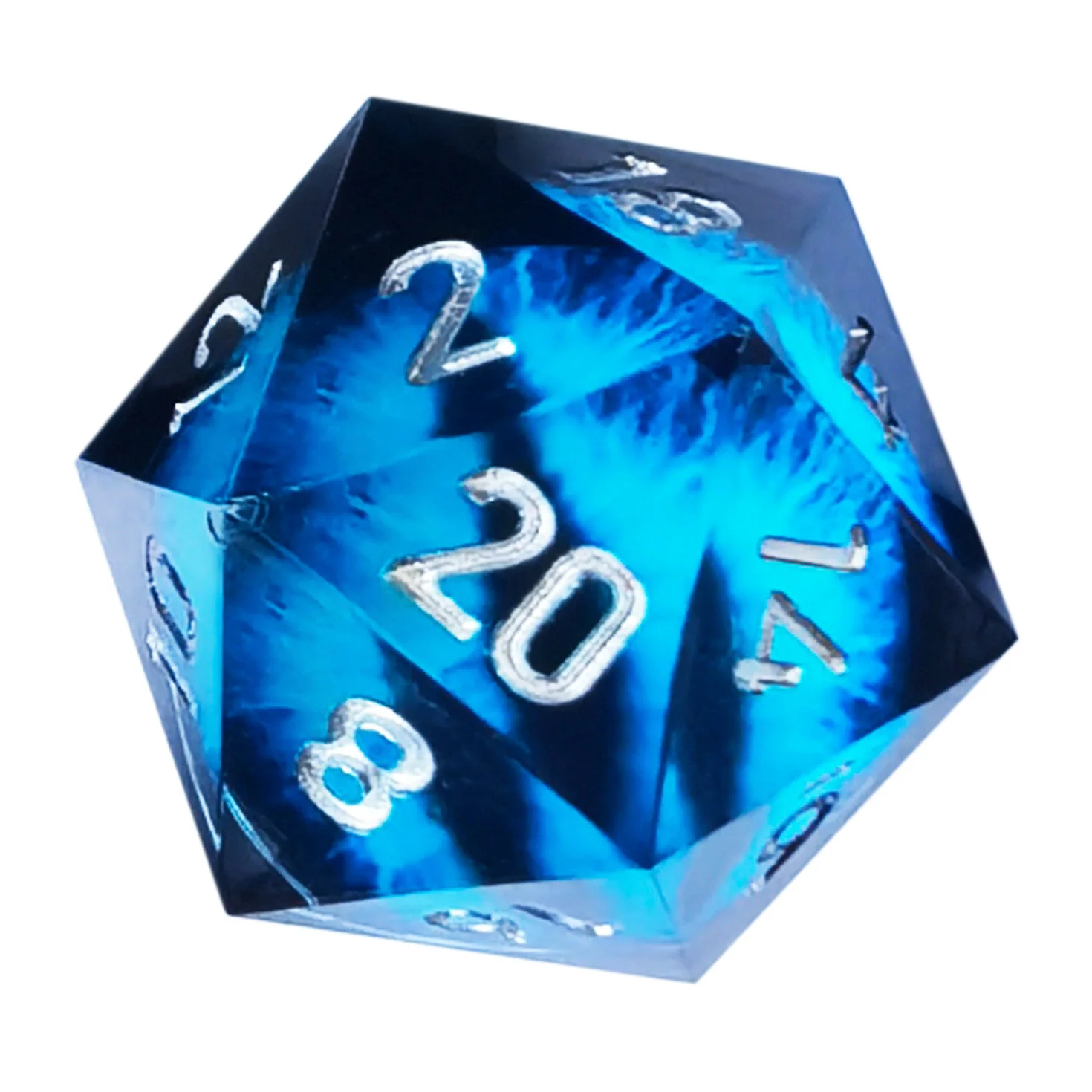 BESCON Dragon's Eye Sharp Edged Polyhedral Dice Set of 7, Handmade Dragon's Eye Dice for Role Playing Game, 4 colors available 6