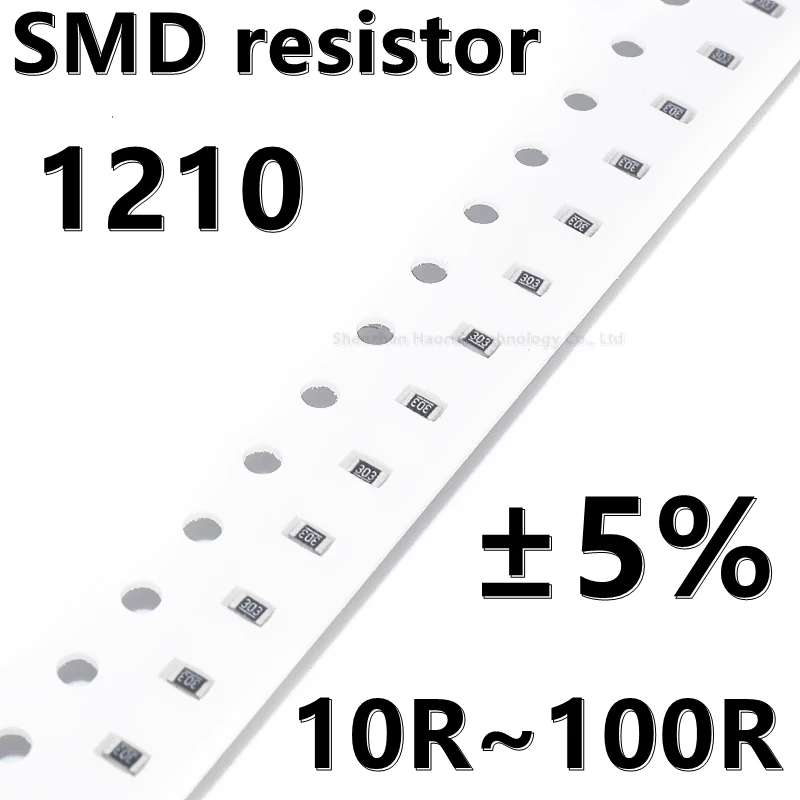 

(100 шт.) 1210 5% SMD резистор 10 12 13 15 16 18 22 24 27 30 Ом 33R 36R 39R 43R 47R 51R 56R 62R 68R 75R 82R 91R 100R