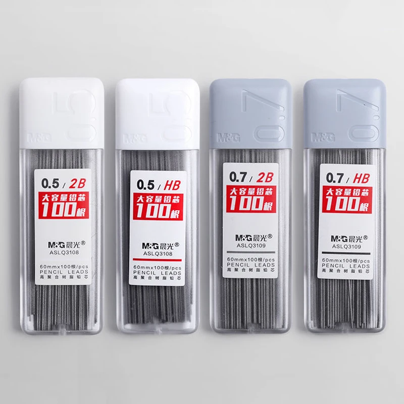 100Pcs/Box 2B/HB Mechanical Pencil Leads 0.5/0.7mm Automatic Pencil Core Student Writing Painting Refills Office School Supplies 3