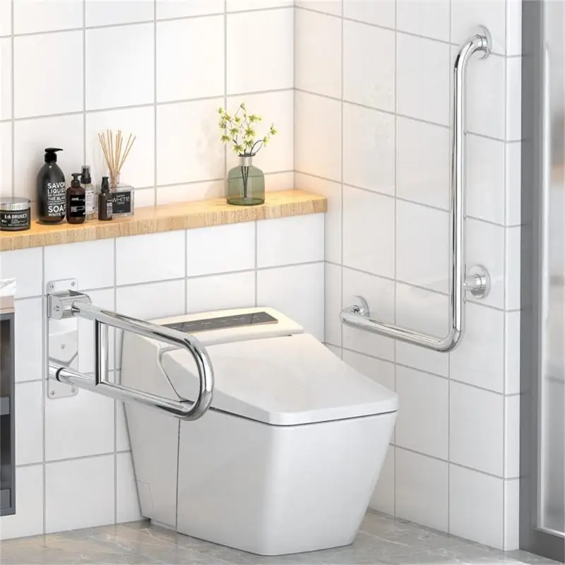 Heavy Duty 23.6" Bathroom Support Foldable Toilet Grab Handle Wall Mounted Bathroom Handrail with Paper holders for Elder Q81C