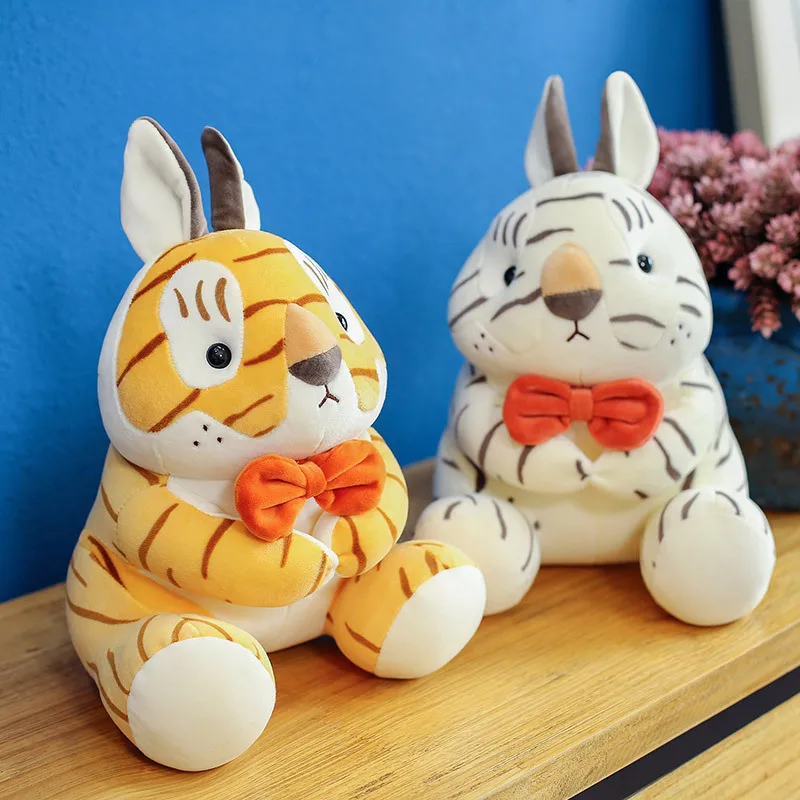 

25cm New Cute Cartoon Tiger Print Rabbit Plush Doll Pillow Home Decoration Holiday Kids Gifts Girl Kawaii Stuffed Plush Toys