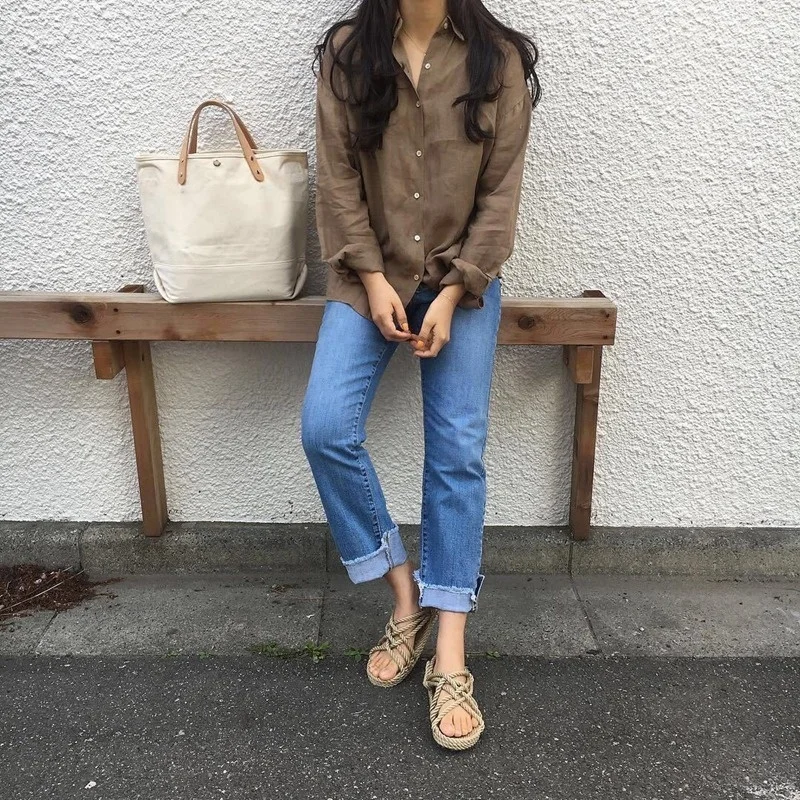 New Fashion Summer New Simple Canvas Bag Shoulder Bag Wild Casual Portable Female Bag Large-capacity Handbag 2023