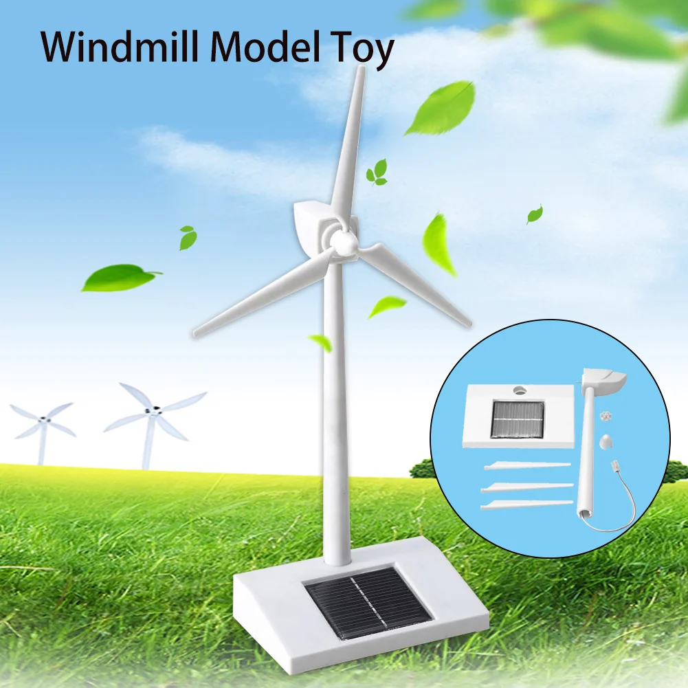 2 in 1 Solar Wind Generator Model Gift Exhibition Stand Windmill Educational Assembly Kit Desktop Decoration Power Generator solar car toy solar robot kit solar hummingbird toy solar kimono doll ornament solar panel inverter kit solar shark toy solar flower pot toy solar plane toy