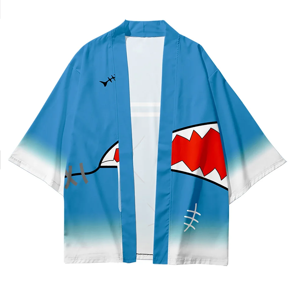 

2022 New Arrival Plus Loose Cardigan Women and Men Harajuku Gawr Gura Kimono Cosplay Haori Blouse Yukata Clothing