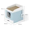 Foldable Fully Enclosed Cat Litter Box with Drawer Type Tray Pet Supplies Extra Large Anti-Splashing Cat Toilet with Scratch Pad 6