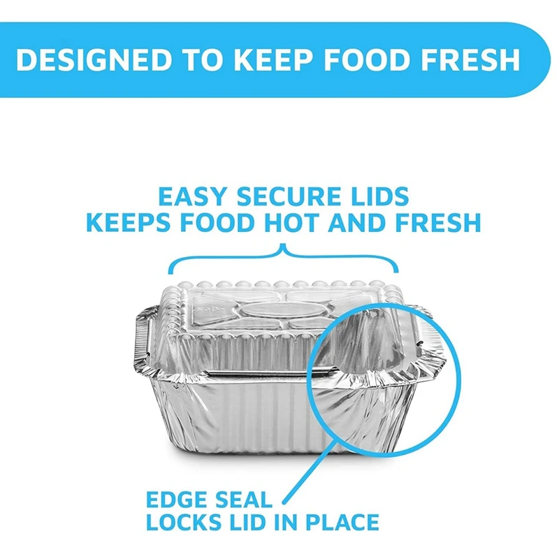 Disposable Takeaway Pan Transparent Lid Rectangular Aluminum Foil Tray 410Ml Capacity portable food container