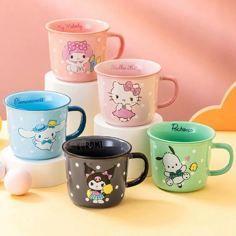 

Sanrio Kawaii Hello Kitty керамическая кружка чашка My Melody Cinnamoroll аниме мультфильм милые модные изысканные гладкие молочные чашки для завтрака