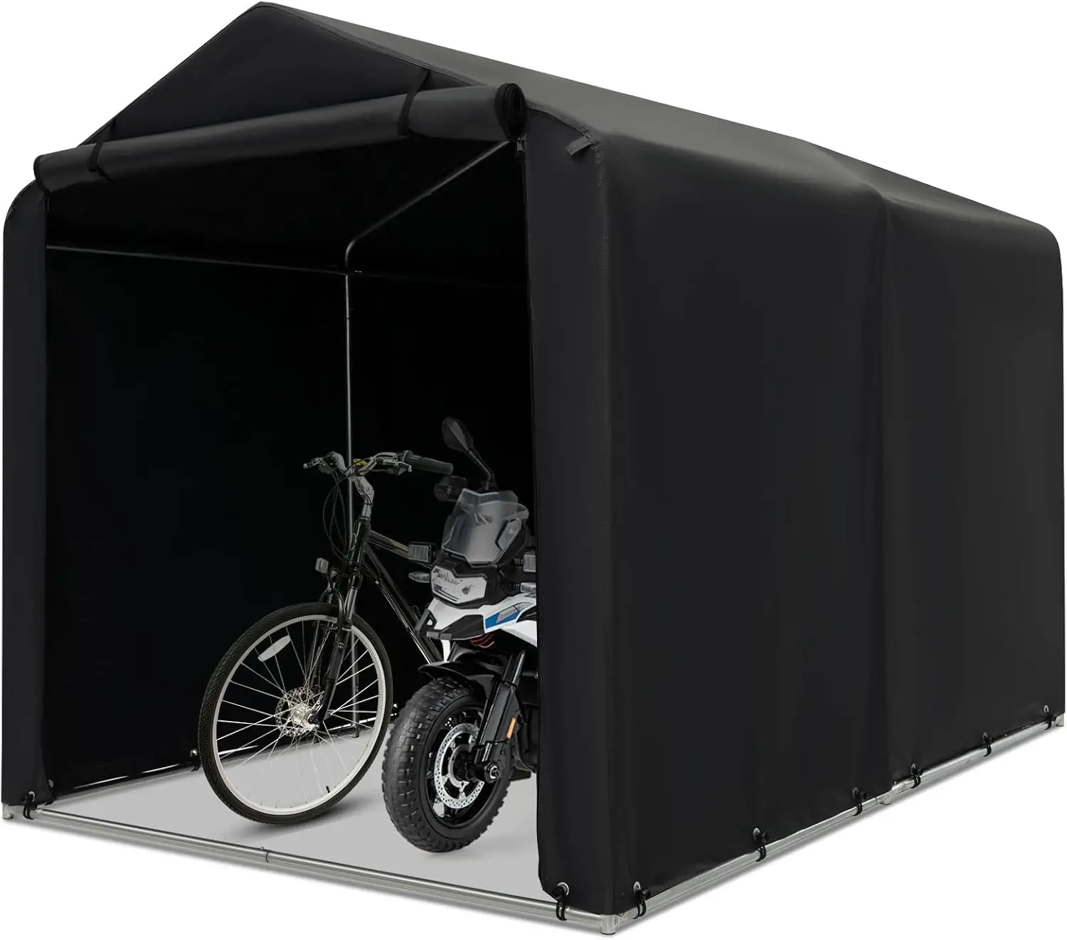 7x5.2Ft Portable Shed, Outdoor Storage Shelter with Waterproof Cover & Roll-up Zipper Door, Heavy Duty Portable Storage T