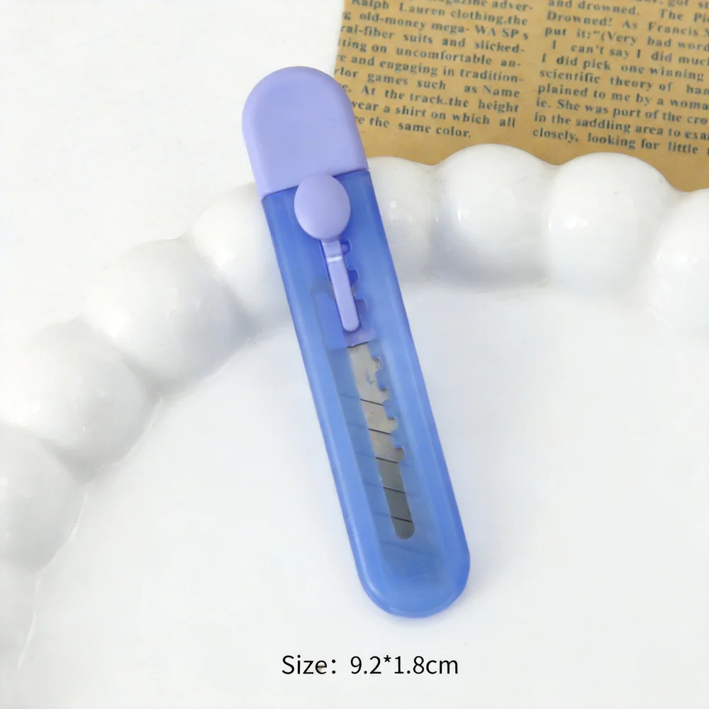 투명 유틸리티 나이프 경량 미니 종이 커터 반투명 아트 나이프 투명 휴대용 박스 커터 일상적인 개봉 작업용