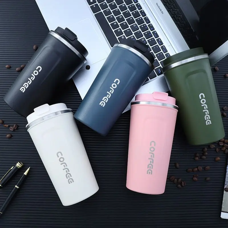 

380ml Coffee Cup Tea Vacuum Espresso Stainless Steel Foldable Spoon Mugs Set Bottle Turkish Arab 500ml Scald Proof Free Shipping
