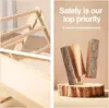 Medium Foldable Pikler Triangle Set with Sliding Ramp & Climbing Arch Ramp, 5-in-1Wooden Toddler Climbing Toys indoor 4