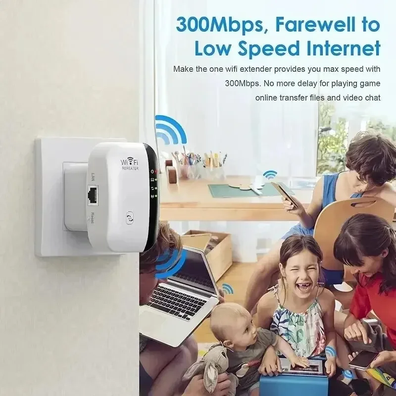 Wifi Repeater Wireless Signal Amplifier Extended Network Enhancer EU US Home Router 300m Through The Wall Bedroom Receive Moving wifi repeater signal repeater