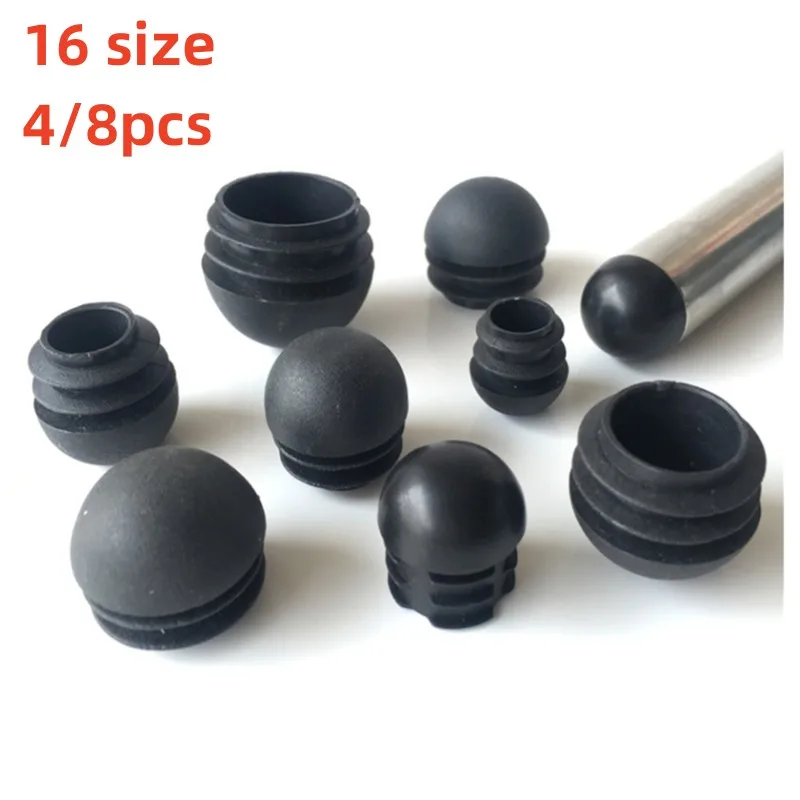 4/8pcs Round Plastic Steel Pipe Plug Furniture Chair Leg Caps Floor Protector Tube End Caps Non Slip Chair Leg Foot Dust Cover