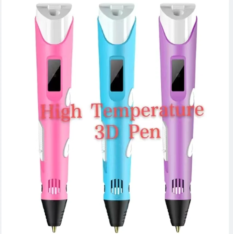 Kids 3D High Temperature Pen 3D Drawing Doodle Printing Pen 3D Pencil Kids Adult DIY Drawing with 9M PLA Filament 1.75mm