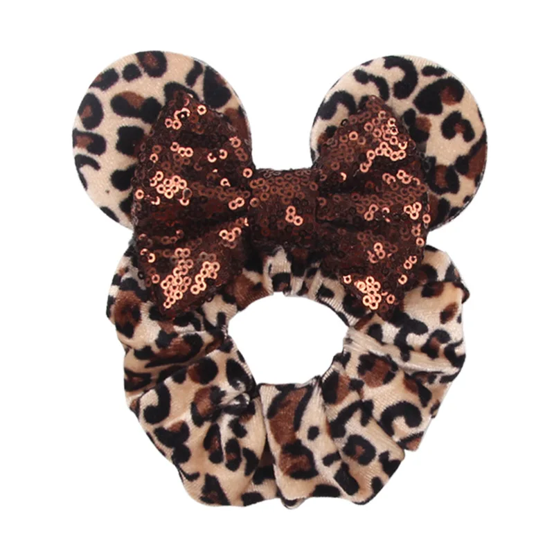Disney Mickey Christmas Headband Thickened Velvet Pig Colon Elastic Gold Velvet Hair Accessories