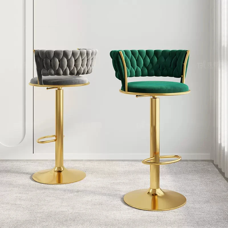 Bar Chair Lift Rotary Household Bar Net Red Light Luxury Pre-modern Simple Armrest Cashier Beauty Stool