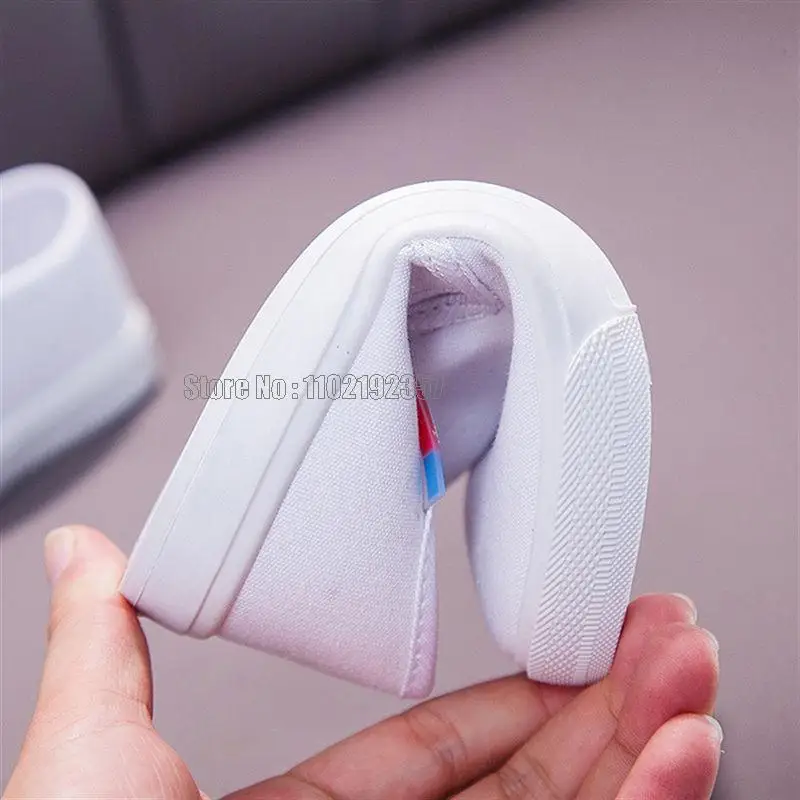 Children Board Boys Girls Baby White Flats Sneakers Solid Color Kids Simple Breathable Non-slip Shoes 6