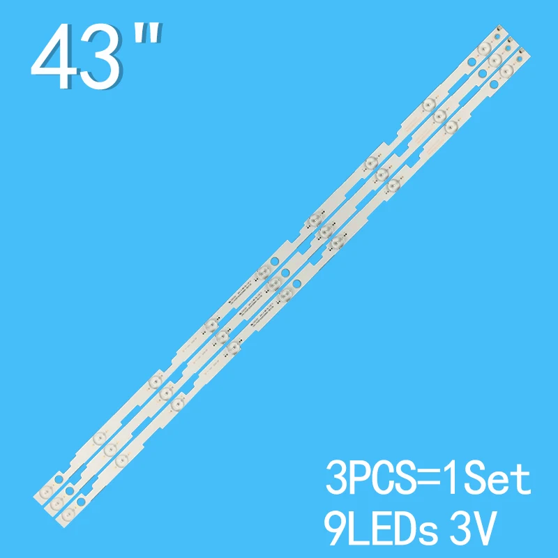 3PCS/Set New LED Lamp Bars CRH-P43KP30300309641-REV1.5 B Backlight Strips RF-AJ430S30-0901S-09 A1 Array Matrix Line Rulers Bands