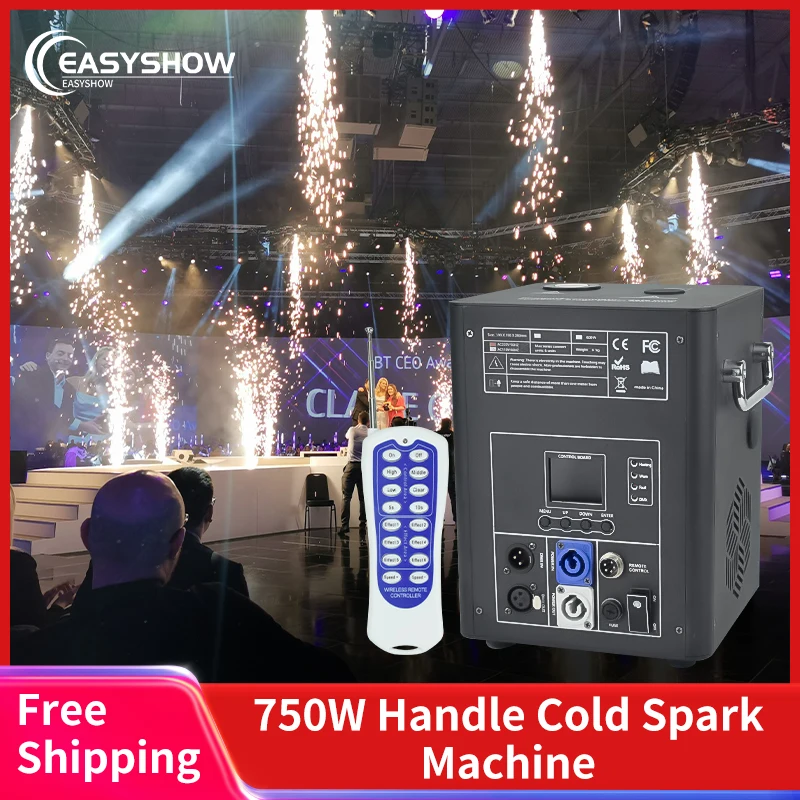 Free shipping Aluminum chassis 750W Cold Spark Machine Machine for Stage Wedding Home Concert