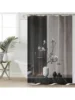 4pcs Modern style printing Shower Curtain Set With 12 Hooks, Anti-Slip Bathroom Mat, U-Shaped Toilet Rug, Bathroom Curtain Set 4