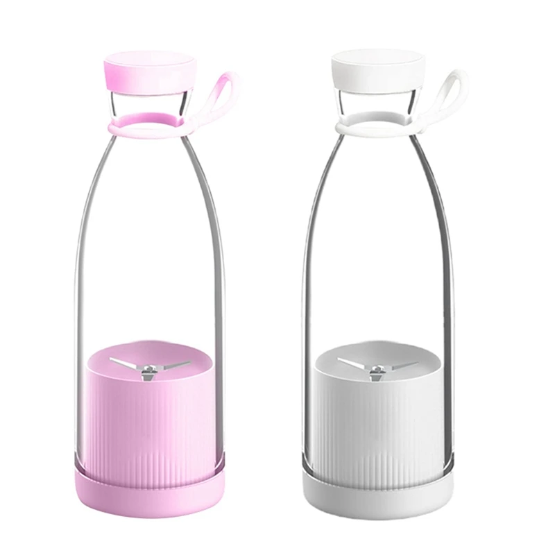 

300ML Portable Blender Fruit Mixers USB Rechargeable Smoothie Mini Blender Personal Juicer -Pink