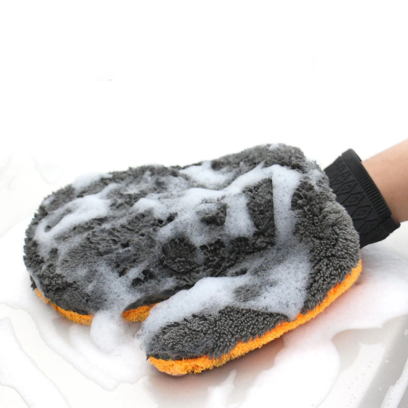 Coral Velvet Car Wash Gloves Chenille Car Wipe Wipes Towel Sponge Cleaning Tools