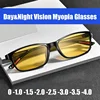 Vintage Women Men's Anti-Glare Driving Night Vision Minus Glasses Ultralight Square Frame Eyeglasses Retro Myopia Eyewear To-4.0 1