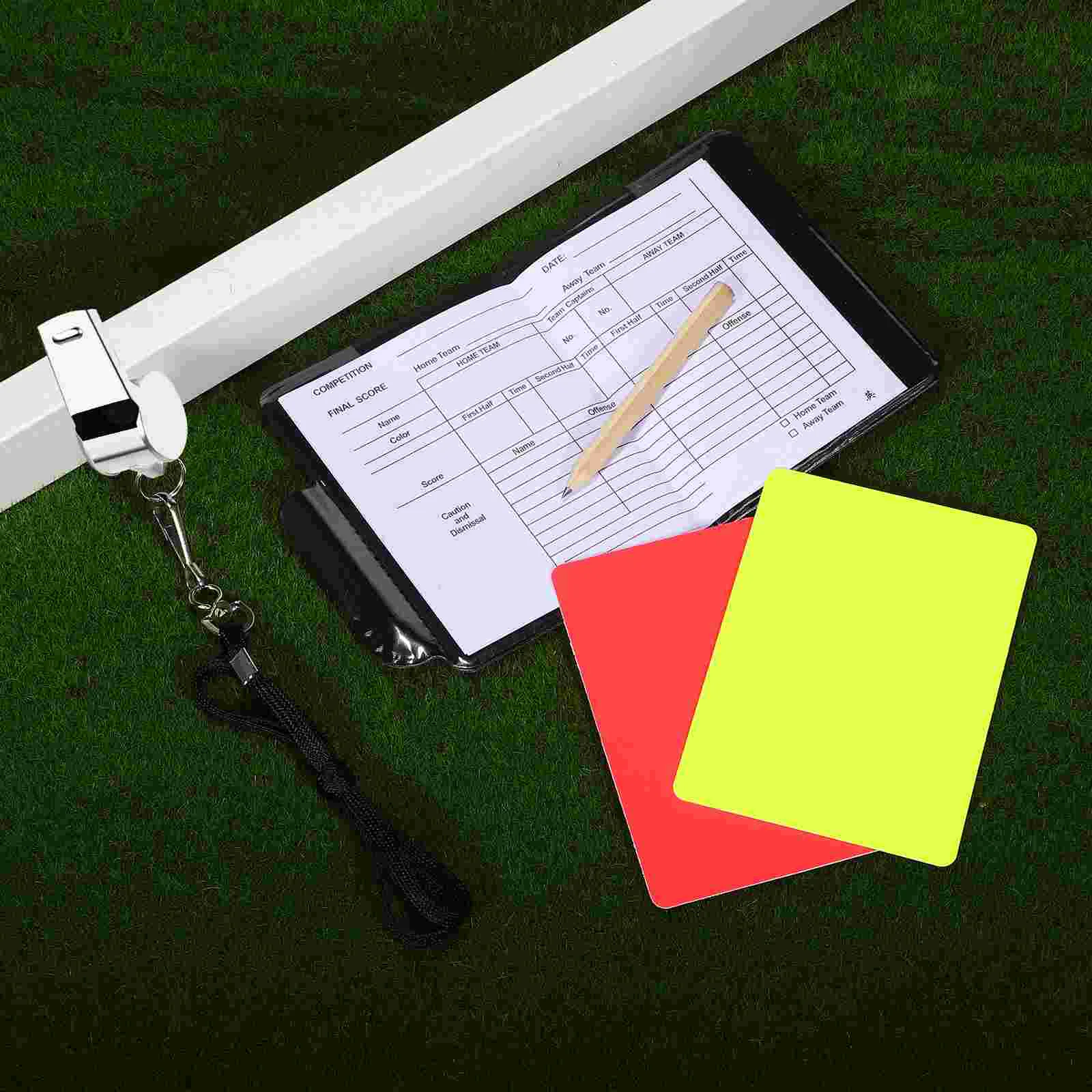 Soccer Cards Referee Whistle Red and Yellow Set Portable Wallet Uniform Sports Kit