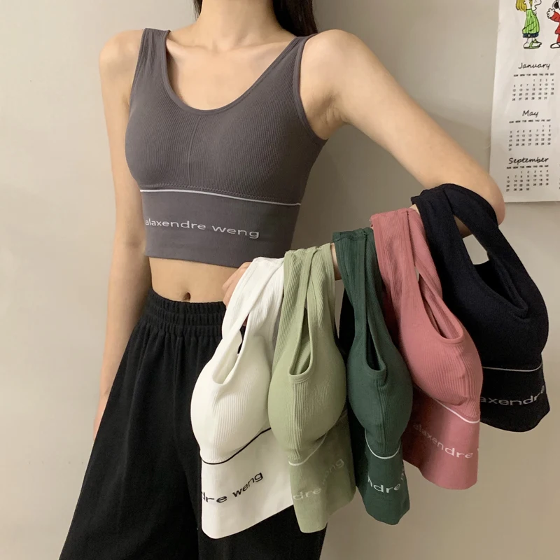6Colors Women's Tube Top Sexy Bras Slim Tops Bralette Cotton Active Girls Summer 2022 Padded Underwear Sleeveless Woman(C1556 |