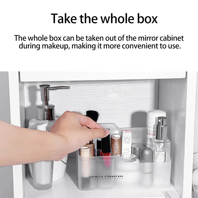 1-Cosmetic Storage Box Skincare Cosmetic Organizer For Bathroom Makeup Brush Holder Makeup Organizer 5