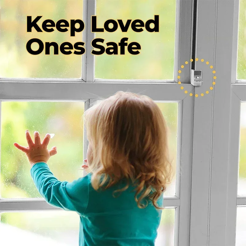 6/8/12PCS Sliding Sash Plug Round Handle Silver Stainless Steel Window Sliding Door Lock Protection Safety Anti-theft Limit Lock
