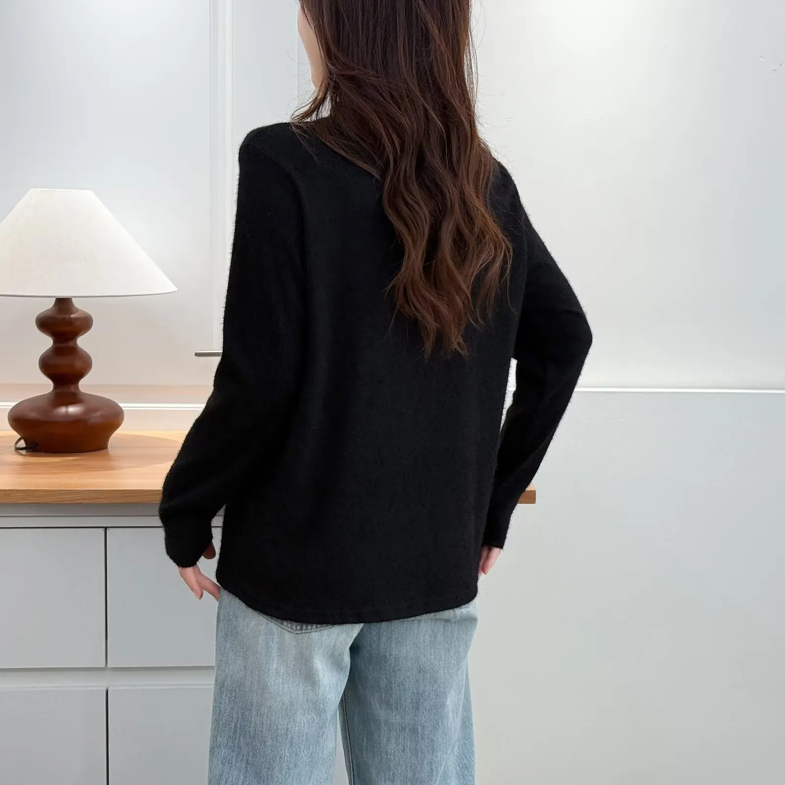 XXXXL Fashion Plus Size Women's T-Shirt New Autumn Solid Color Brushed Lace Long Sleeved Inner Tops 640