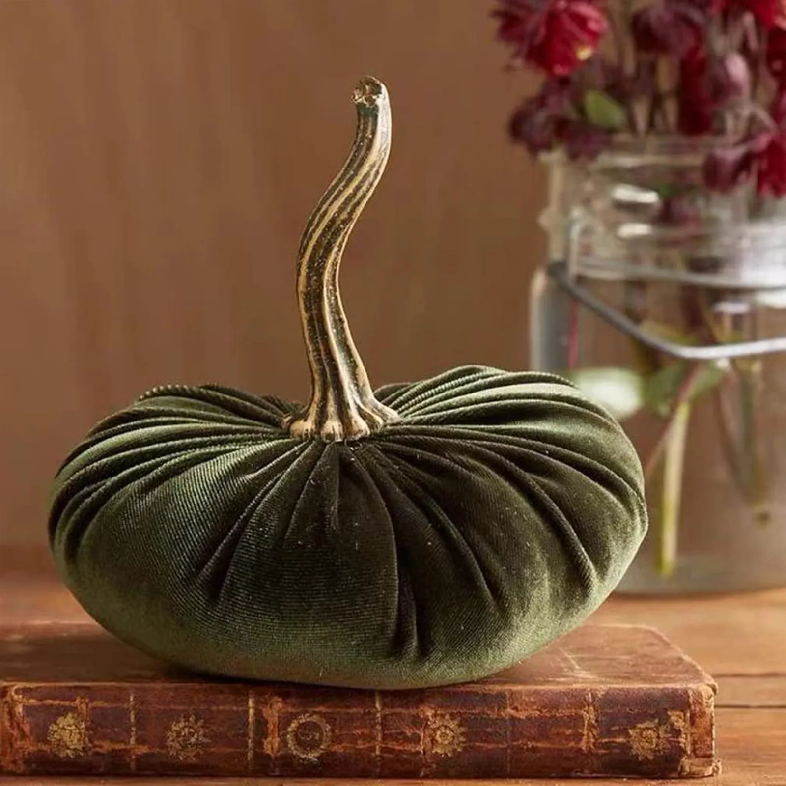Halloween Pumpkin Ornament Pillow Decor Handmade Velvet Pumpkins Decor Soft Stuffed Pumpkin With Exquisite Artificial Foam Cute