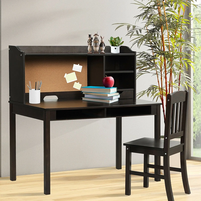 

Kids Study Writing Desk Chair Set Multiple Adjustable Storage Bookshelves Stable Premium MDF Modern Children Furniture Sets