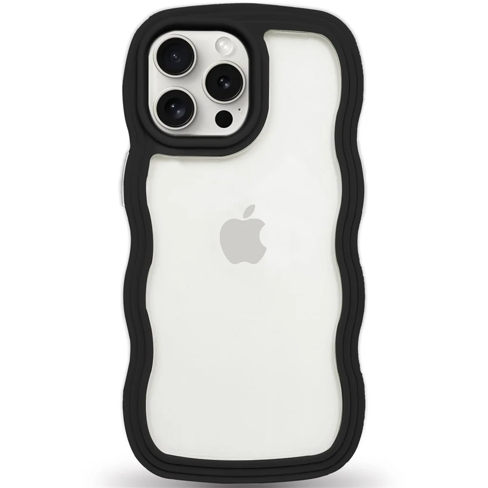 Soft Curly Wavy Shockproof Clear Phone Case Cover