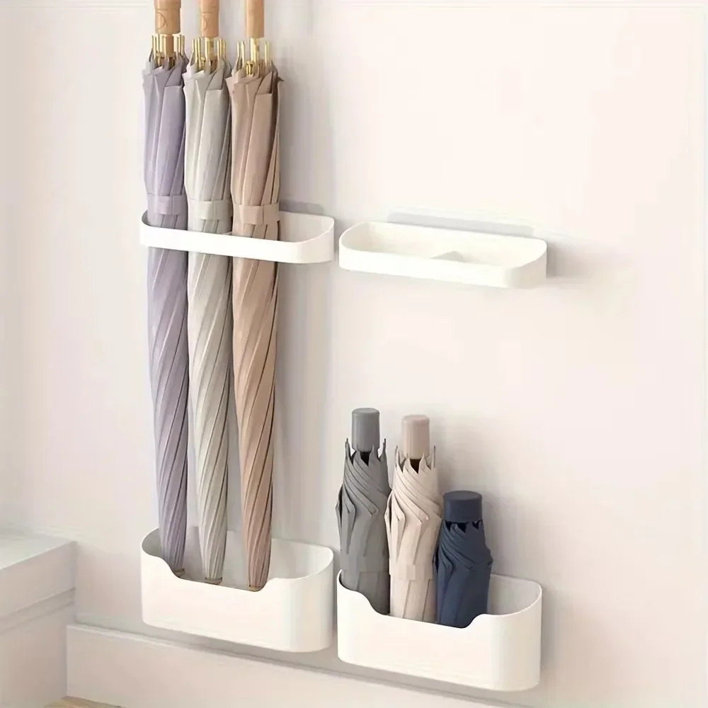 1 Set of Wall-mounted Umbrella Storage Rack Hole-free Multi-functional Household Umbrella Storage Rack Sun Box umbrella storage rack