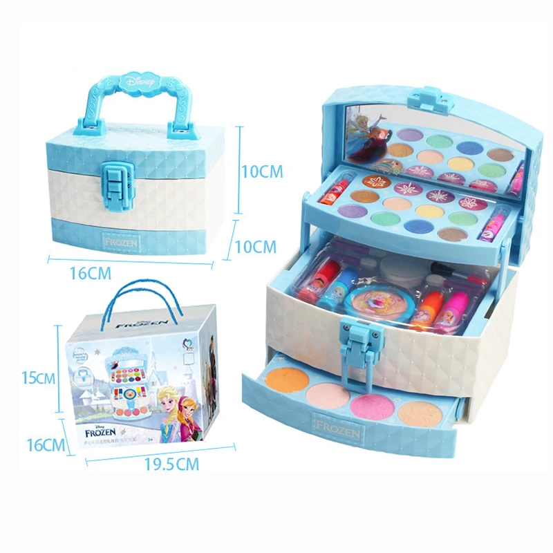 Disney girls Frozen Beauty Toys Makeup Box Set Girl Princess Elsa Anna Pretend Play Fashion Toys for Children Kids Birthday Gift 5